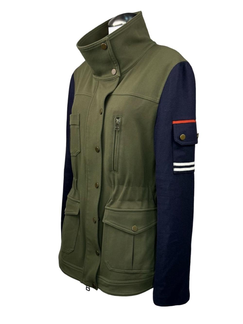 $695 VERONICA BEARD Skyline Combo Sleeve Army Jacket Sz 10